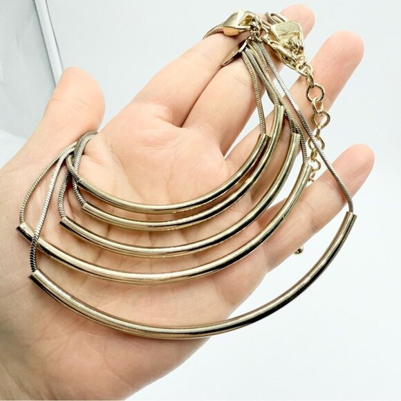 Chico’s Silver Tone Chain Multi Layered Necklace - Picture 5 of 8